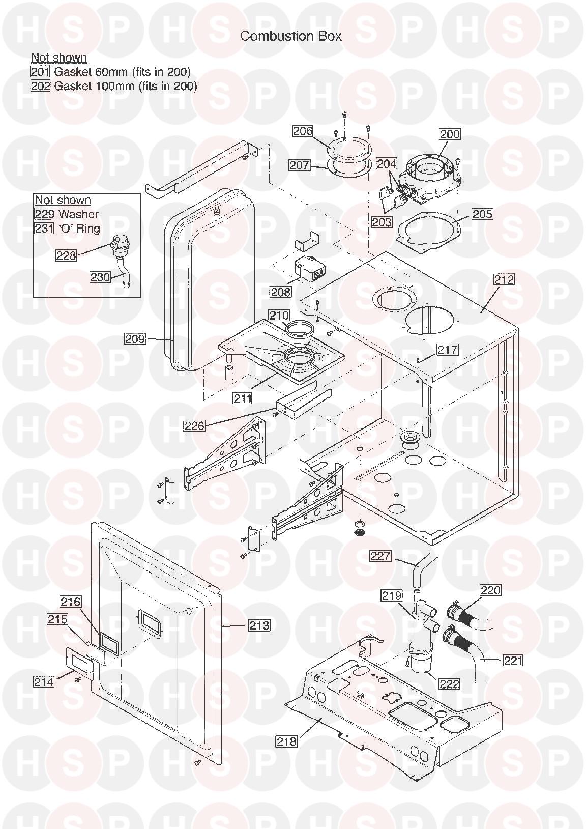 Baxi Platinum Combi 33 HE (Combustion Box)Diagram | Heating Spare Parts